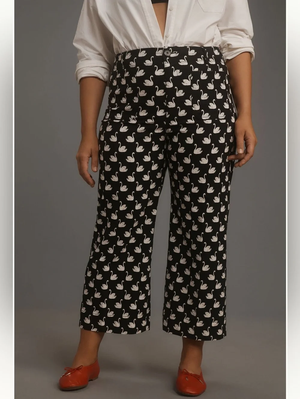 Anthropologie Maeve Colette High Rise Wide Leg Crop Pants in Magic Fabric - Picture 6 of 9